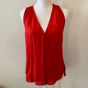 Haute Hippie Red Draped Silk Top